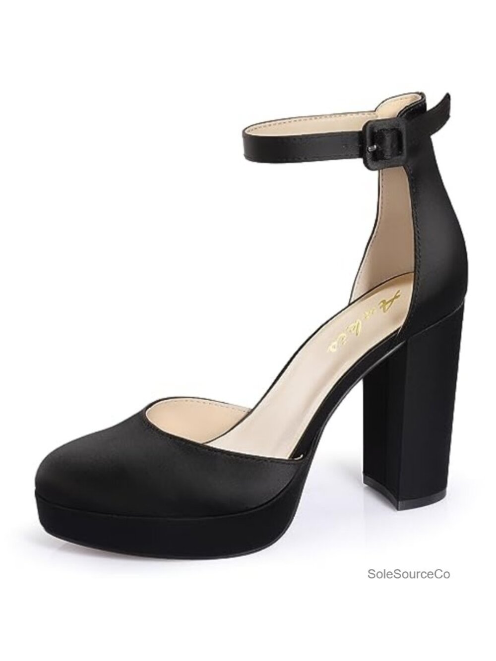 Platform Chunky Heels Closed Toe Women's Pumps 4 Inch Block Heels